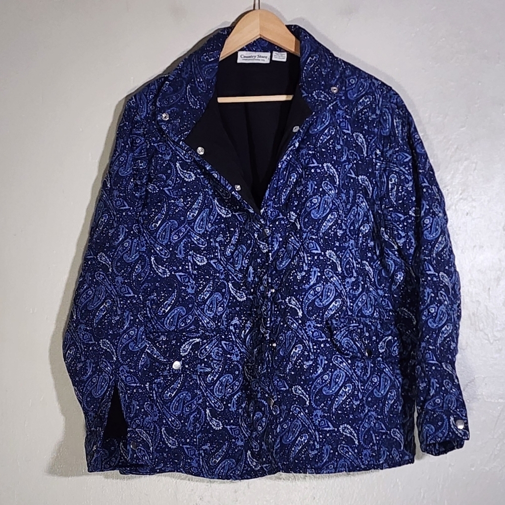 Country Store Blue Paisley Quilted Jacket